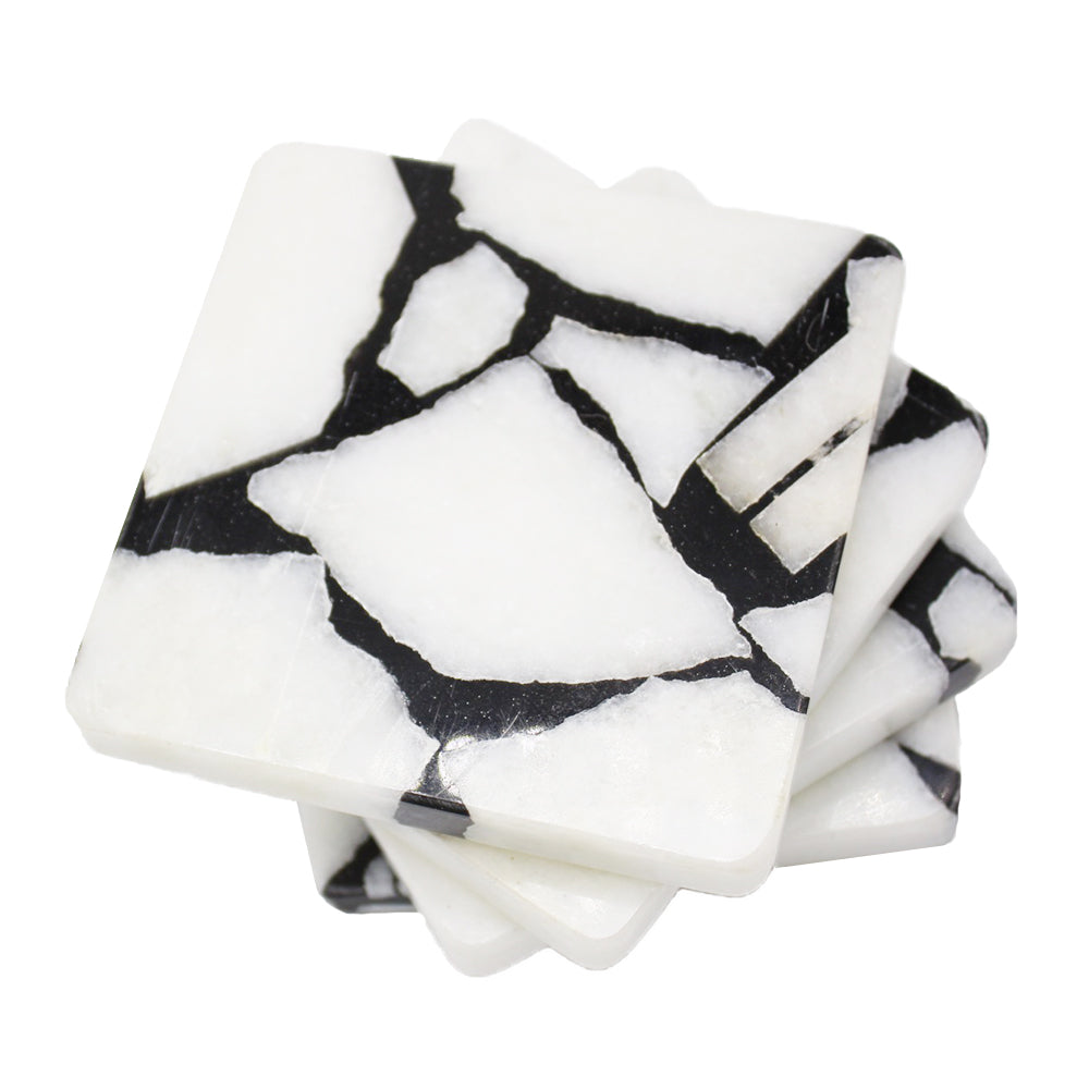 Marble White Coasters - Set of 4