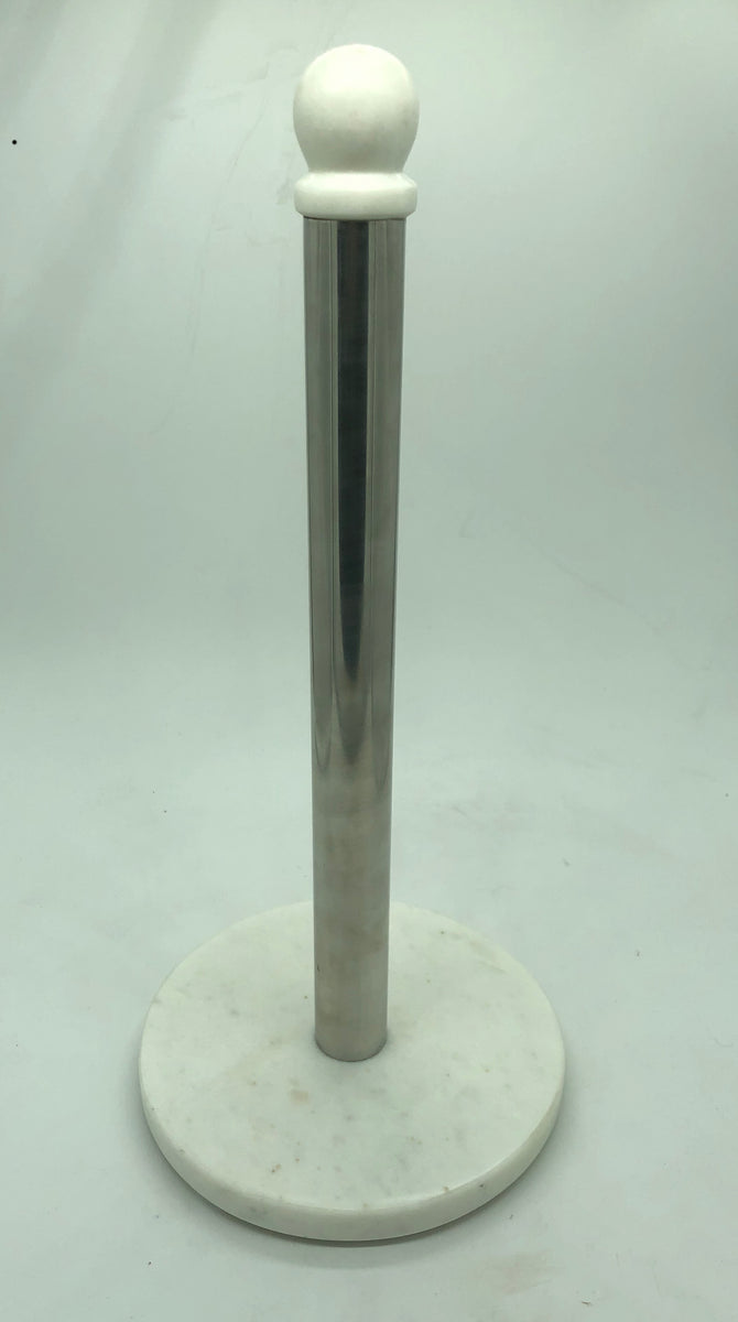 57022: PAPER TOWEL HOLDER PINK MARBLE WITH STAINLESS STEEL DOWEL