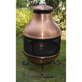 #44180  23" Cylinder Lacquer Finish Copper and Iron Fire Pit