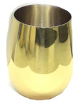 Stemless Wine Glass Gold Stainless Steel Double Wall - 16 oz - Jodhpuri Online