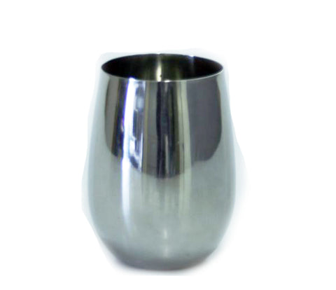 Stemless Wine Glass Shiny Stainless Steel - 18 oz - Jodhpuri Online