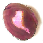 Magenta Agate Platter with Silver Foil - 6 to 8 inches - Jodhpuri Online