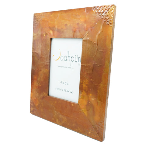 Copper Picture Frame with Hammered Corners - 4 x 6 inches - Jodhshop