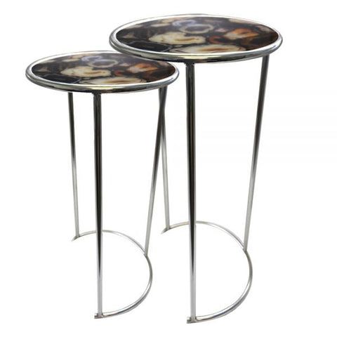 Black Agate Nesting Tables - 12 x 23 inches - Jodhshop
