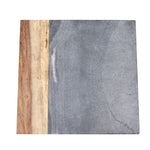 Grey Marble and Dark Wood Cheese Board - 8 x 8 inches - Jodhpuri Online