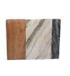 Brown and Grey Marble with Wood Paddle Board - 12 x 10 x 0.5 inches - Jodhpuri Online