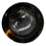 49227: Bowl Natural Horn Glazed Black/Amber Marble Dipping Round