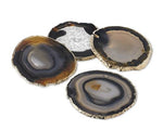 50409: Organic Shape Black Agate Coasters with Gold Foil - Set of 4 - Jodhpuri Online