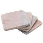 50467: Pink Marble Square Coasters - Set of 4 - Jodhshop