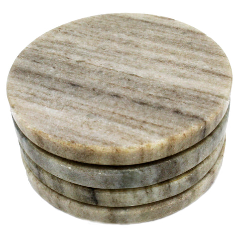 50483: Brown Galaxy Marble Round Coasters - Set of 4 - Jodhshop