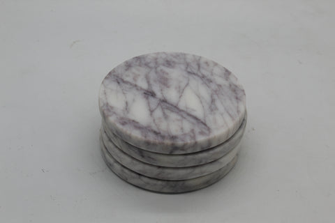 50531: Lady Purple Marble Round Coasters - Set of 4