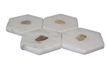 50091: White Marble Hexagon Coasters with Silver Rim - Set of 4 - Jodhshop