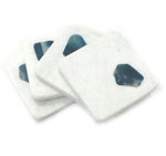 50935: White Marble & Blue Agate Square Coasters - Set of 4 - Jodhpuri Online