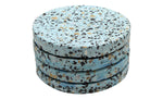53305: Light Blue Terrazzo Stone Round Coaster - Set of 4 - Jodhshop