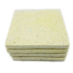 53310: Golden Yellow Terrazzo Coasters with White Chips - Set of 4 - Jodhshop
