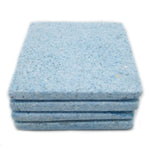 53319: Light Blue Terrazzo Coasters with White Chips - Set of 4 - Jodhshop