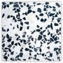 53334: Half White Terrazzo Stone with Black Chips, Half Black Slate Square Coasters - Set of 4 - Jodhpuri Online