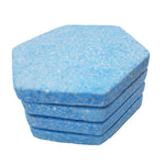 53350: Navy Blue Terrazzo Stone with White Chips Hexagon Coasters - Set of 4 - Jodhshop