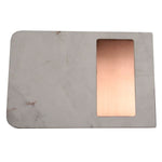 White Marble with Rectangular Strip Cheese Board - 11.75 x 7.75 x .5 inches - Jodhpuri Online