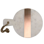 White Marble Cheese Board with Copper Strip - 11.75 x 9 inches - Jodhpuri Online