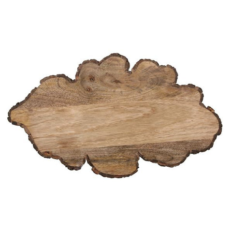 Leaf Bark Edge Serving Board - 15.5 x 8 x 0.5 inches - Jodhpuri Online