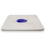 White Marble and Plum Agate Square Tray - 8 x 8 inches - Jodhshop