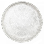 Round Splatter Embossed Silver Nickel Tray - 13.25 x 13.25 inches - Jodhshop