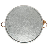 Rimmed Galvanized Tray with Copper Handles - 27 x 23 inches - Jodhshop
