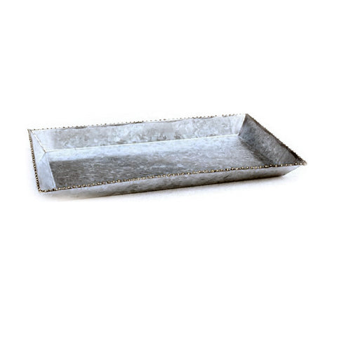 Small Galvanized Rectangle Tray - 9 x 5 inches - Jodhshop
