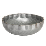 Medium Galvanized Bowl with Gold Bead Edge - 11.5 x 3.25 inches - Jodhshop