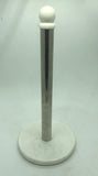 57019: PAPER TOWEL HOLDER WHITE MARBLE WITH STAINLESS STEEL DOWEL