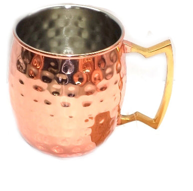 Hammered Stainless Steel Moscow Mule Mug with Copper Finish - 16 oz - Jodhpuri Online