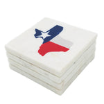 65255: Marble Screen Printed Coasters - State of Texas Flag - Jodhshop