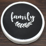 Black Marble screened coaster "FAMILY" - 4 pc set