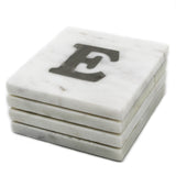 73034: Marble Monogrammed Letter Coasters - E - Jodhshop