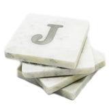73039: Marble Monogrammed Letter Coasters - J - Jodhshop