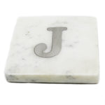 73039: Marble Monogrammed Letter Coasters - J - Jodhshop