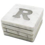 73047: Marble Monogrammed Letter Coasters - R - Jodhshop