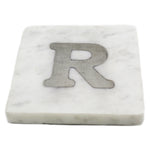 73047: Marble Monogrammed Letter Coasters - R - Jodhshop