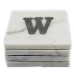73052: Marble Monogrammed Letter Coasters - W - Jodhshop
