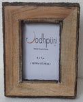 Wooden Picture Frame with Inner and Outer Bark Edge - 5 x 7 inches - Jodhshop