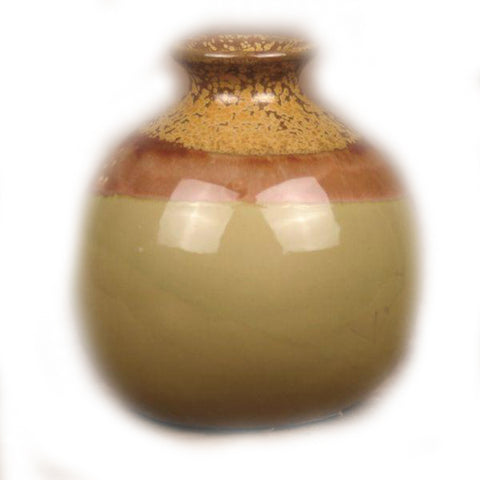 Green and Orange Reactive Glaze Vase - Jodhshop