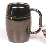 Stainless Steel Beer Barrel Mug with Black Finish - 16 oz - Jodhpuri Online
